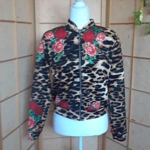 Ups and downs floral and cheetah print jac…